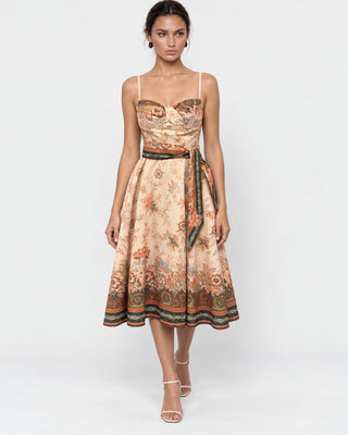 Juliette Ivory Floral Cowl Midi Dress