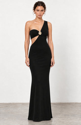 Helia Black Cut-Out Maxi Dress