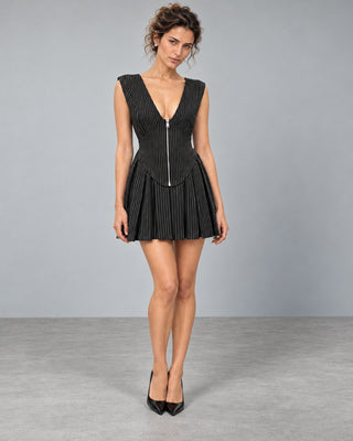 Vivienne Pinstripe  Corset Mini Dress