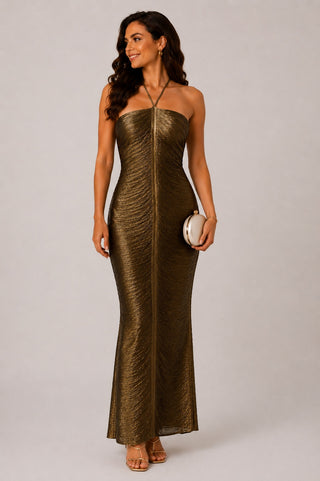 Celestia Brown Maxi Dress