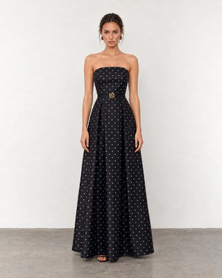 Milena  Polka Dot Black Dress