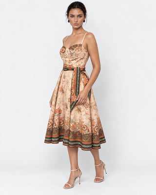 Juliette Ivory Floral Cowl Midi Dress
