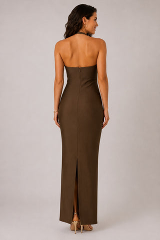 Celestia Brown Maxi Dress