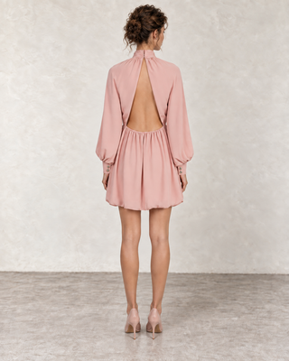 Arven Bubble Pembe Mini Elbise