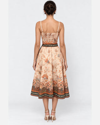 Juliette Ivory Floral Cowl Midi Dress