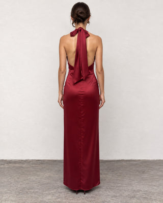 Paloma Burgundy Drapped Maxi Dress