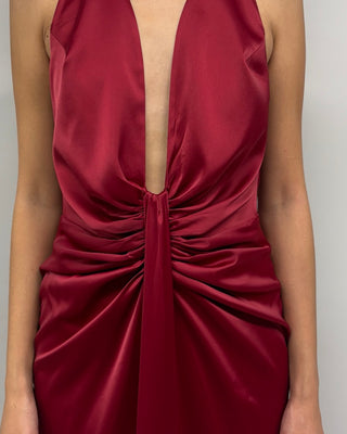 Paloma Burgundy Drapped Maxi Dress