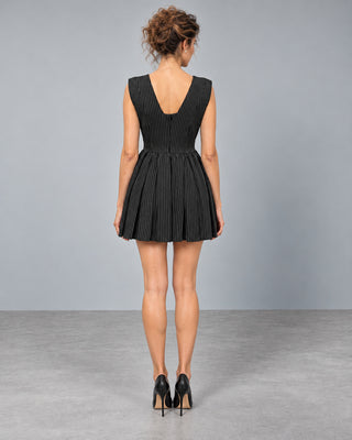 Vivienne Pinstripe  Corset Mini Dress