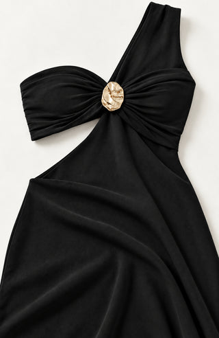 Helia Black Cut-Out Maxi Dress
