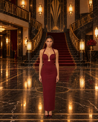 Amarante Burgundy Maxi Dress