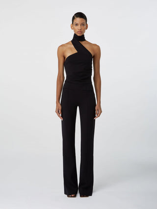 "Elegance Noir One-Shoulder Jumpsuit"