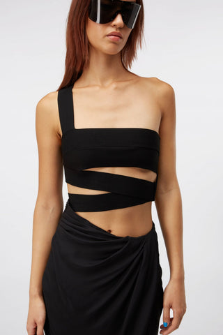 Asymmetric Wrap-Around Crop Top