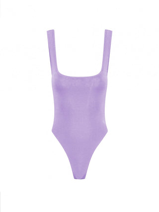 Pastel Lavender Square-Neck Bodysuit