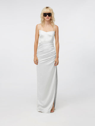 Éldon & Co London: Elegant White Ruched Gown