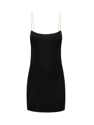 "Elegance Noir: Minimalist Strappy Dress"