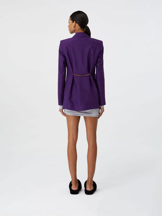 Purple Tailored Blazer with Waist Detail