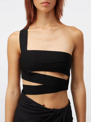 Asymmetric Wrap-Around Crop Top