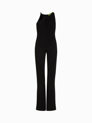 Sleek Black Ribbed Jumpsuit