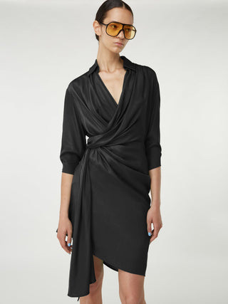 Elegant Black Wrap Dress