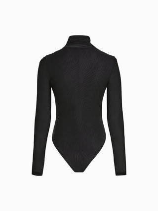 Elegant Asymmetrical Sheer Bodysuit