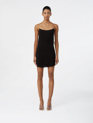 "Elegance Noir: Minimalist Strappy Dress"