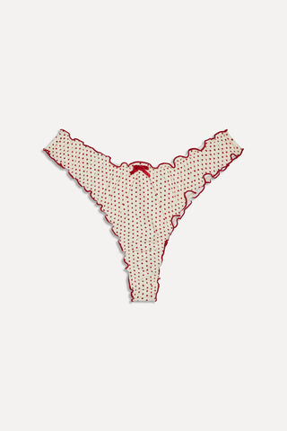 x BELLA HADID Dalton Micro Bikini Bottom - Strawberry Polka Dot