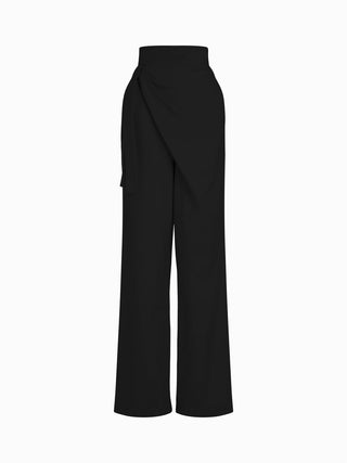 Sheer Elegance High-Waist Wrap Pants