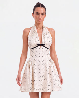 Amélie Ivory Polka Dot Mini Dress