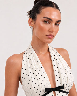 Amélie Ivory Polka Dot Mini Dress