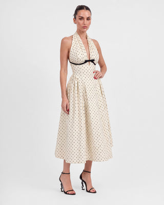 Amélie Ivory Polka Dot Midi Dress