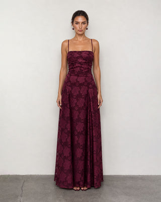 Arabella Floral Burgundy Maxi Dress