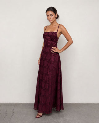 Arabella Floral Burgundy Maxi Dress