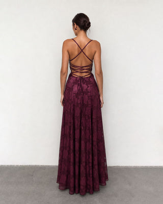 Arabella Floral Burgundy Maxi Dress