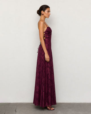 Arabella Floral Burgundy Maxi Dress