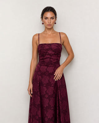 Arabella Floral Burgundy Maxi Dress