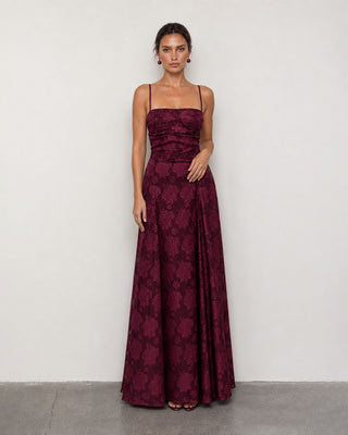 Arabella Floral Burgundy Maxi Dress