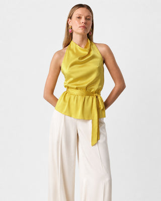 Ember Yellow Satin  Blouse