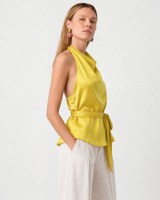 Ember Yellow Satin  Blouse