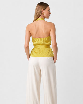 Ember Yellow Satin  Blouse