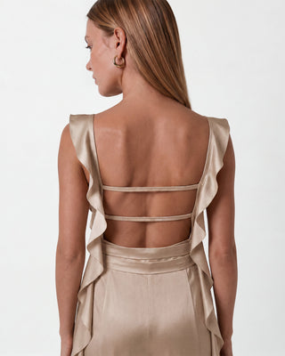 Caroline Beige Maxi Dress