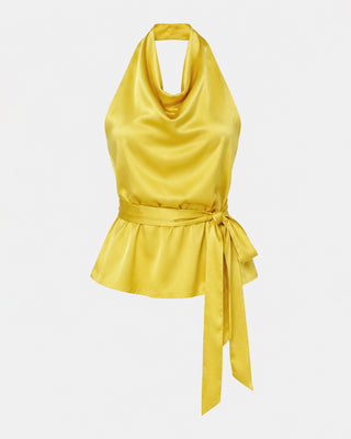 Ember Yellow Satin  Blouse