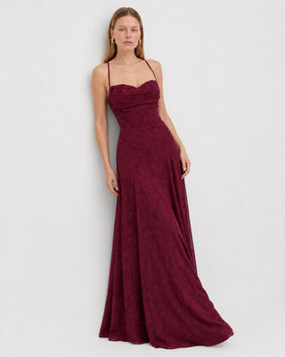 Arabella Burgundy Maxi Dress