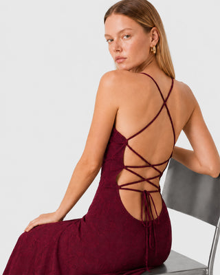 Arabella Burgundy Maxi Dress