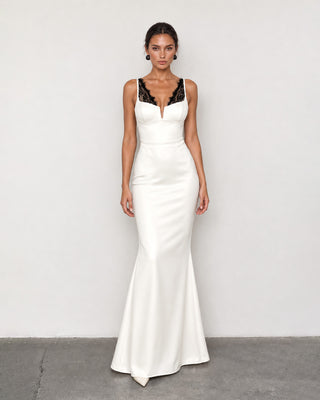 Elvire Lace-Inset Bustier Maxi Dress