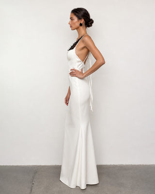 Elvire Lace-Inset Bustier Maxi Dress