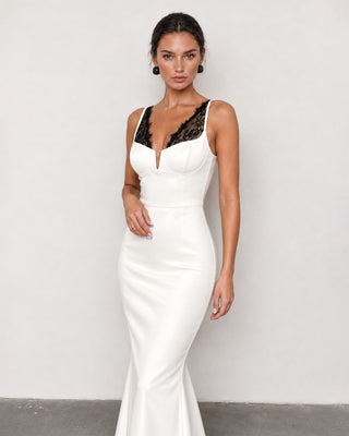 Elvire Lace-Inset Bustier Maxi Dress