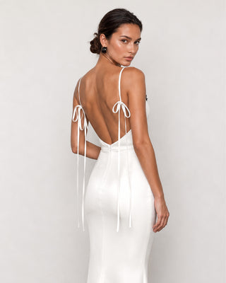 Elvire Lace-Inset Bustier Maxi Dress
