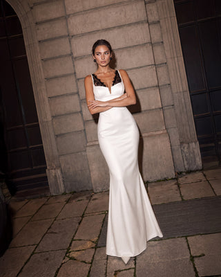 Elvire Lace-Inset Bustier Maxi Dress