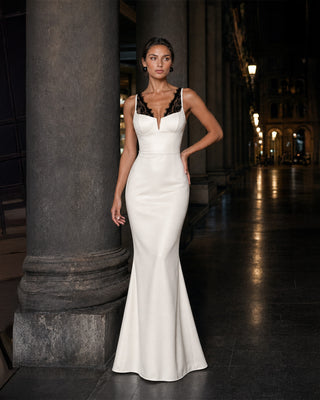 Elvire Lace-Inset Bustier Maxi Dress