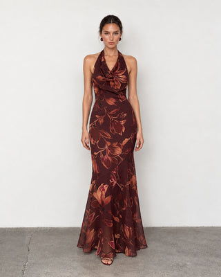 Bloom Burgundy Floral Maxi Dress